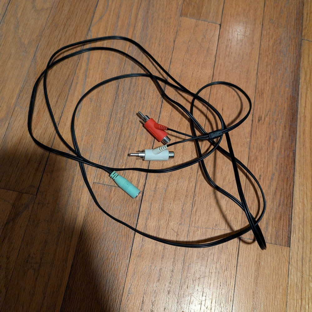 3.5 Female Jack To RCA Male Female 7 Ft. Audio Cable with Red and White